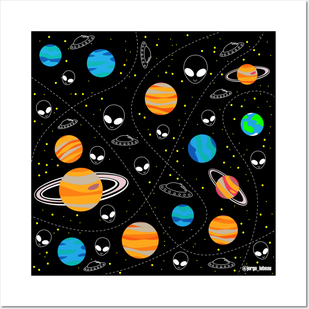 ufology alien pattern ecopop Wall Art by jorge_lebeau